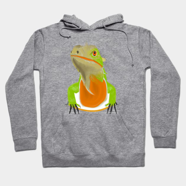 Cute Iguana Drawing Hoodie by Play Zoo